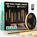 GZBtech Flexible LED Recessed Strip Light for Wood Slat Wall Panels 9.84FT, 3000K Warm White Cuttable Neon Rope Lighting with Remote Control, Dimmable IP67 Waterproof Black Strip Lights, UL Listed
