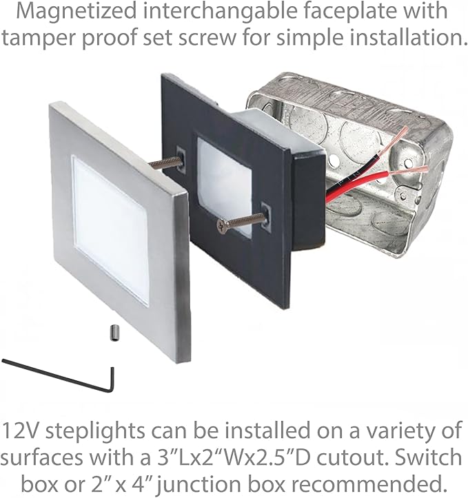 WAC Landscape Lighting, LEDme 120V LED Vertical Scoop Indoor and Outdoor Step and Wall Light 3000K Built-in LED in Black