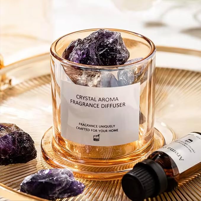 Crystal Aroma Fragrance Diffuser & Luxury Aromatherapy Candle Gift Set | Elegant Home Decor for Relaxation and Meditation