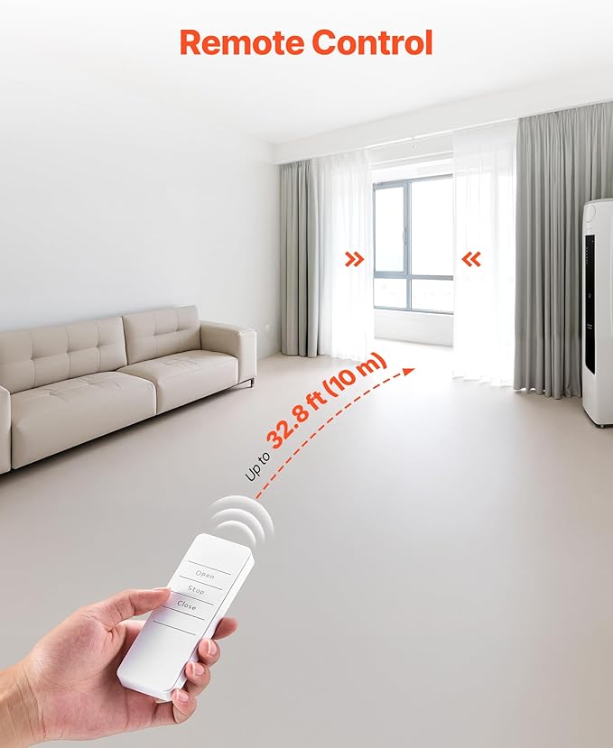 VEVOR Automatic Curtain Opener, 2 Pack, APP and Remote Control, Hub Included, Electric Smart Curtain Opener Compatible with Alexa and Google Home, Timed Opening and Closing, for Roman Rods, U/I Rails