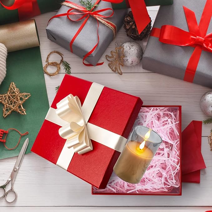 Flickering Flameless Candles, Rechargeable Battery Operated Candles with 3D Wick, Last 1000+ Hours LED Candle with Remote and Timer, Real Wax Candle, Grey Glass for Home, Christmas 3" x 4"