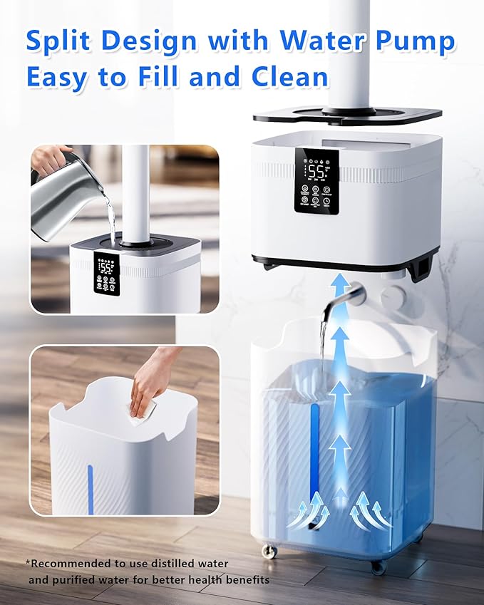 30L/7.93Gal Commercial humidifier Large Room 4200 sq.ft, Whole House Humidifiers 3000ml/H Mist Output, Cool Mist Industrial Humidifiers for Home, Plants, Office, Warehouse, Greenhouse