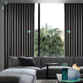Yoolax Smart Retractable Curtain Compatible with Alexa and Google Home, Motorized Curtain Hardwired with Remote Customized Size (Dark Grey)