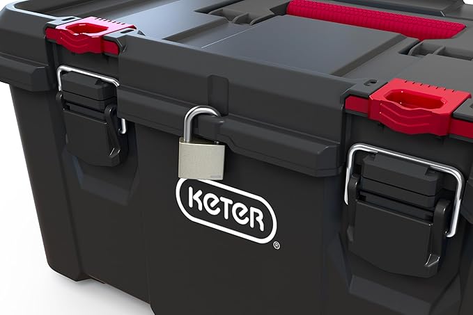 Keter Stack n' Roll Modular DIY Toolbox, Stackable, Lightweight, Durable, Water Resistant, Black