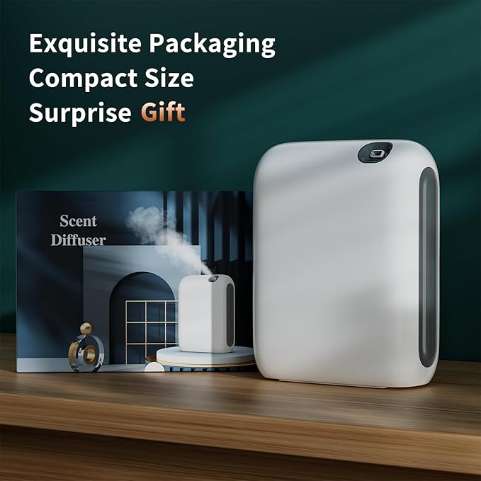 Smart 200ml Waterless Essential Oil Diffuser, 1500 sq.ft Coverage Scent Air Machine for Home, Portable Scent Diffuser, Wall Mounted Cold Air Scent Diffusers for Home Large Room Hotel Office
