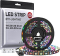 BTF-LIGHTING WS2812B ECO RGB LED Strip,UL Listed,Individually Addressable,16.4FT 60LED/m 300Pixel DC5V 5050SMD,Alloy Wire Flexible 3M Tape for DIY Chasing Color Project IP30(No Adapter or Controller)