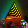 3D Infinity Mirror Light, 28" Triangle LED Tunnel Wall Light with 358 LEDs, App & Remote RGB Color Changing Mirror for Gaming Room Decor, Party, Bar, Geometric Art Deco Wall Mounted