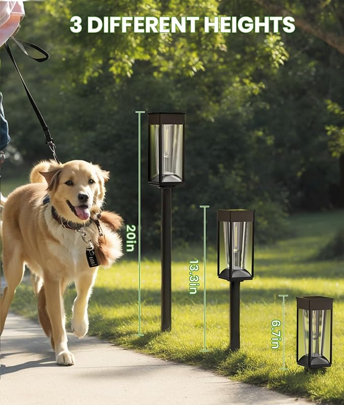 Solar Pathway Lights Outdoor,Bright Solar Lights for Outside, Waterproof Auto On/Off Garden Lights Solar Powered Landscape Lights for Yard Walkway Driveway Lawn (Warm&Cool, 12 Pack)