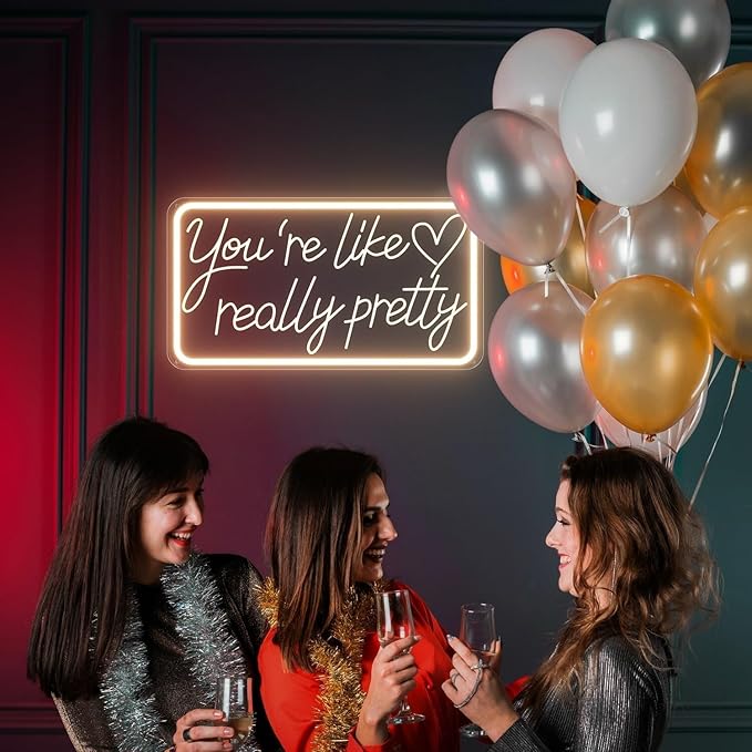 You are Like Really Pretty LED Neon Sign for Wall Decor USB Adjustable Brightness Living Room Bars Barbers Pub Man Cave Halloween Christmas Birthday Art Wall Decor