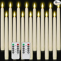 Hanzim Flameless Taper Candles with Remote Control,15pack Dripless Plastic LED Candles,Flickering Battery Operated,9.2'’Classic Tall Candle for Wedding,Party,Halloween,Christmas,Home Decor (Ivory)