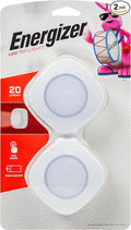 Energizer LED Tap Light, Battery Operated Stick-On Lights, White, Wireless Portable, Ideal for Under Cabinet Lighting and Closets – 37107 (2 Pack)
