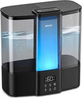 Geek-Level Aeocky Humidifier for Baby, Quiet Ultrasonic Humidifiers for Bedroom, Nursery with Ambient Light, 4L Top-Fill Cool Mist Diffuser with Timer, Sleep, Auto, Constant Humidity Mode (Black)