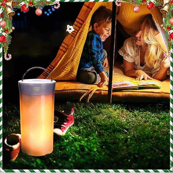 LED Flame Effect Light, Flame Lamp 4 Modes USB Rechargeable Fire Lights Indoor Campfire Outdoor Decorative Lantern Hanging Lamps Fireplace Romantic Light for Home Party Camping Bar