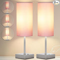 AVV Cordless Table Lamp with Dimmable, Rechargeable 3 Modes Battery Powered Bedside Lamp, Battery Operated Lamps for Night Stand, Touch Lamp for Bedroom, Living Room, 15 Inch Pink 2PK