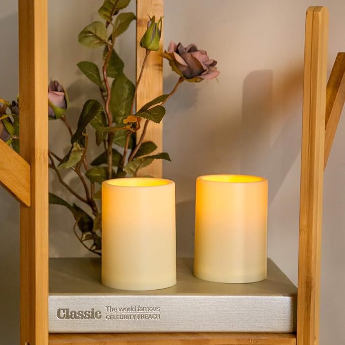 Flameless Realistic Led Candle With Remote Control, Battery Operated Flickering Candle With Timer For Indoor & Outdoor Decoration,3x4inches,6 Pack