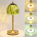Tulip Table Lamp with 5000mAh Battery & Touch Control, Cordless Table Lamp with 3 Colors, Dimmable Rechargeable Table Lamps for Bedroom, Nightstand, Living Room, Entryways (Green Tulip)
