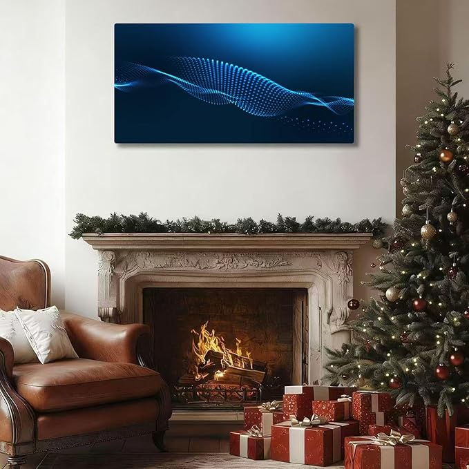 Wibinuki Wall Art Wall Decor Wall Paintings Abstract blue for Living Room Bedroom Bathroom Home Decor Can Be Hung Directly 20"x 40"