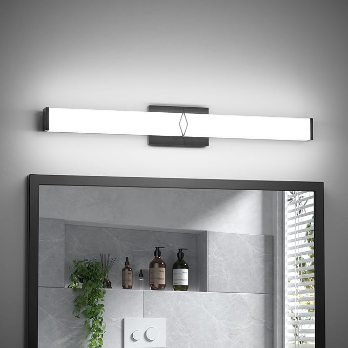 Bathroom Light Fixtures,Modern Bathroom Vanity Light,40inch Dimmable 40W 3600lm Black LED Vanity Lights Bar Over Mirror,5700K LED Lighting Fixture,ETL Certified