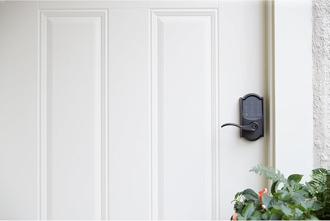 Schlage Encode Smart Wi-Fi Lock with Lever Handle, Touchscreen Keypad, Keyless Entry Door Lock, App Control, Alexa, Google Home and Airbnb Compatible, Aged Bronze, FE789WB CAM 716 Acc