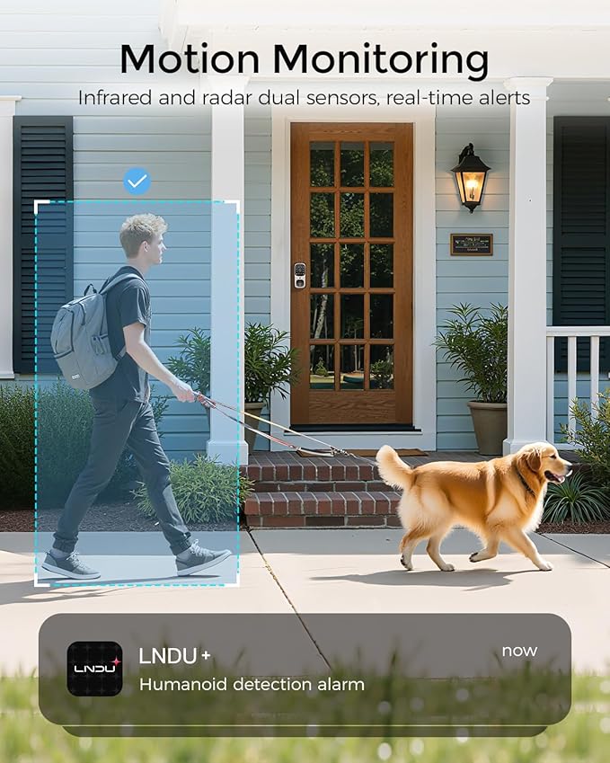 WiFi Smart Video Lock, 5-in-1 Fingerprint Keyless Entry Door Lock with App Control, Two-Way Audio, Dual Motion Sensors