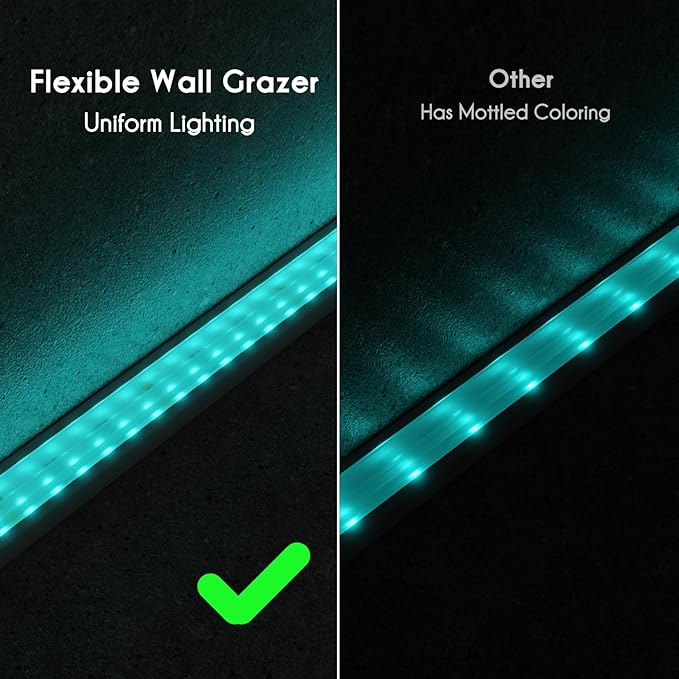 Shine Decor 24V RGB Wall Washer Lights 16.4FT with Flexible Linear Design, UL Listed IP67 Waterproof LED Strip Lights for Outdoor Commercial Lighting, Building, Wedding & Church Decoration, Hardwired