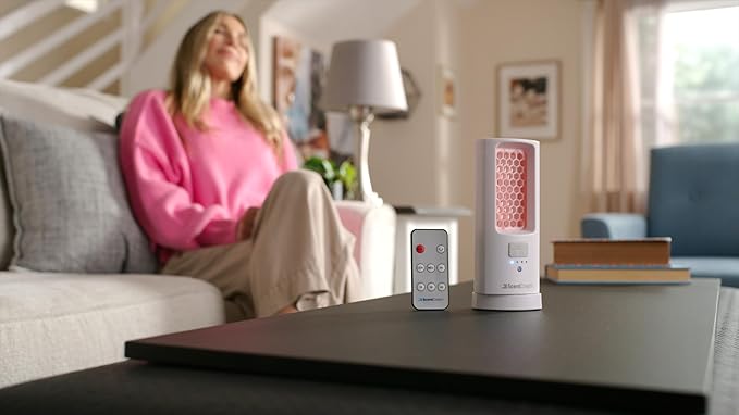 Cordless Electric Air Freshener Starter Kit – Rechargeable Room Air Freshener, 180° Oscillation, Non-Toxic Aroma Pods with Remote Control & 4 Scent Refill Pads for Home, 120 Day Supply