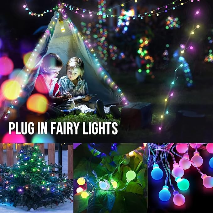 LED Fairy Lights Plug in String Lights with Remote 38ft 100Led 8 Mode Timer Dimmable USB Multicolor Christmas Lights for Bedroom Dorm Indoor Outdoor Camping Party Wedding Xmas Tree Decor, Multicolor