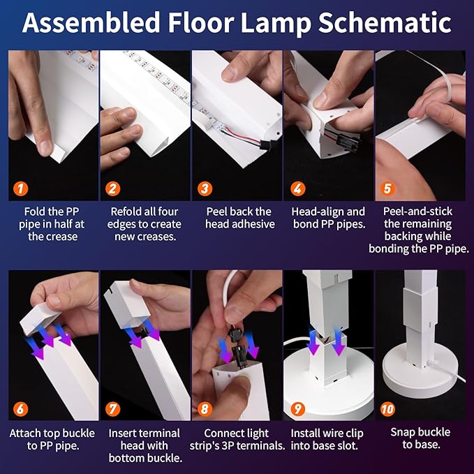 Smart RGB LED Corner Floor Lamp,16 Million DIY Colors & 200+ Scene, Music Sync, App & Remote Control,Color Changing Ambient Mood Lighting for Living Room, Bedroom, Gaming Room