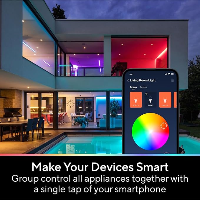 U-tec Smart Light Bulbs, 1100 Lumen, 90+CRI WiFi Mesh & Bluetooth Color Changing A19 Light Bulb, 16 Million DIY Colors RGB Light Bulbs, Compatible with Alexa, Google Assistant Home App, 2 Pack