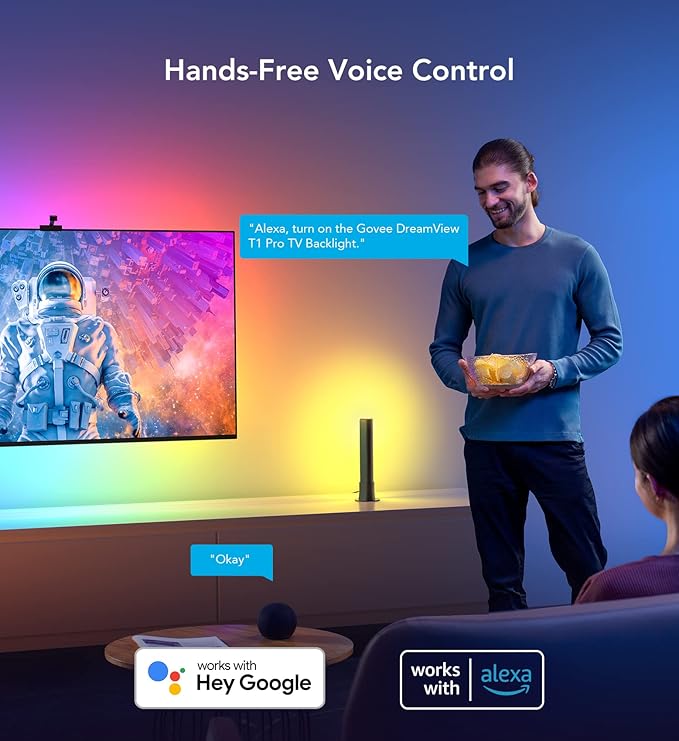 Govee Smart Wi-Fi RGBIC LED Strip Lights & Light Bars, DreamView T1 Pro for 55-65in TVs - Works with Alexa & Google Home