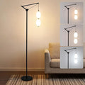 Modern Floor Lamp for Living Room, Standing Corner Lamp with Double Gourd Shade, Dimmable Color Changing Living Room Lamp with Built-in Light Source