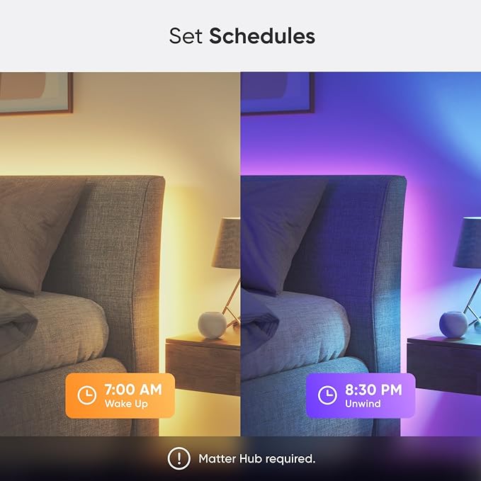 Nanoleaf Essentials Matter Bluetooth & WiFi Smart Multicolor LED Lightstrip 200" Smarter Kit (5m) - RGB & Whites, Controller, App & Voice Control (Works with Apple Home, Google Home)
