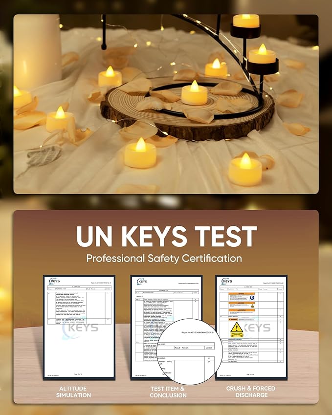 BEICHI Flameless Candles, 24Pack Battery Operated Candle, LED Tea Lights Candles Battery Operated, Flickering Fake Votives for Wedding Halloween Christmas Diwali- Warm Yellow
