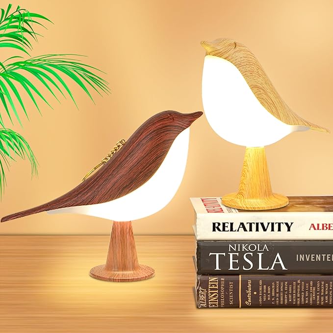 Small Cordless Bird Lamp, Touch Night Light with 3 Color Temperature/Dimmer Brightness/Touch Sensor/Aroma Diffuser, Rechargeable Battery Hummingbird Lamp for Kids, Bedside, Small Place (2Pack)