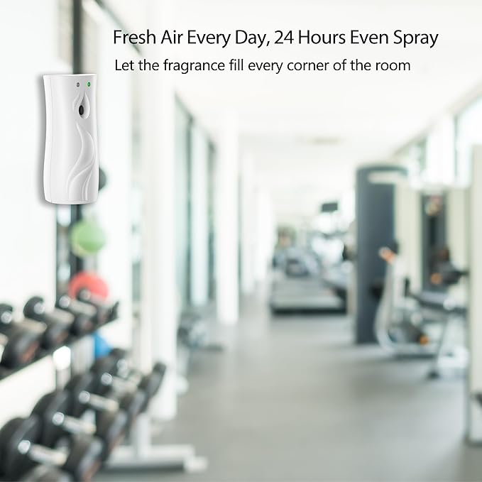 4 Pack Automatic Air Freshener Dispenser with Remote Control – Wall Mounted or Free Standing Battery Operated Scent Spray Dispenser for Home, Office, Bathroom (WHITE, Standard)