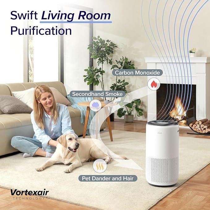 Levoit Air Purifier 1980 Ft2 Room With Air Quality Monitor and Humidifier 6L Tank App Control Essential Oil Diffuser