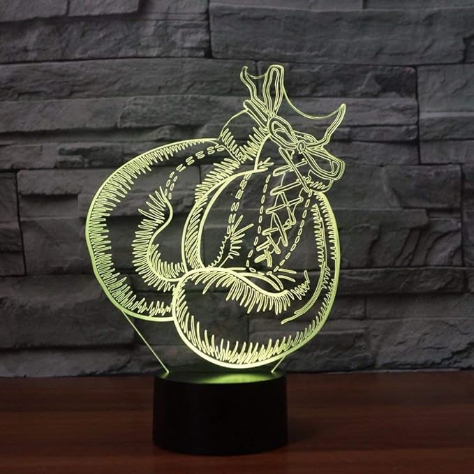 3D Boxing Gloves Night Light 16 Colors Changing USB Powered Remote Control Touch Switch Decor Lamp Optical Illusion LED Table Desk Lamp