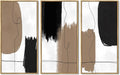 KUVIOKE Abstract Wall Art Minimalism Color Blocks Illustrations Modern Minimalist Painting Artwork for Living Room Bedroom 8x16in3pcs Natural Framed