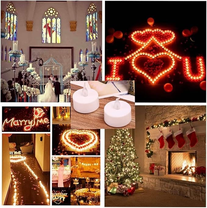 24 Pack flameless led Tea Lights Candles, Warm Yellow Last 200 Hours,Flickering tealight Candles,Battery Operated Tea Lights for Home Decoratioin