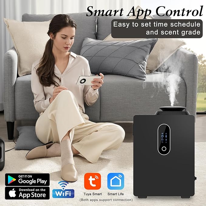 2026 Upgraded HVAC Scent Diffuser Machine Cover 6000 Sq.Ft With Wi-Fi Control for Large Room, 1000ml Scent Air Machine For Home, Waterless Cold Air Aromatherapy Essential Oil Diffuser for Hotel,Office
