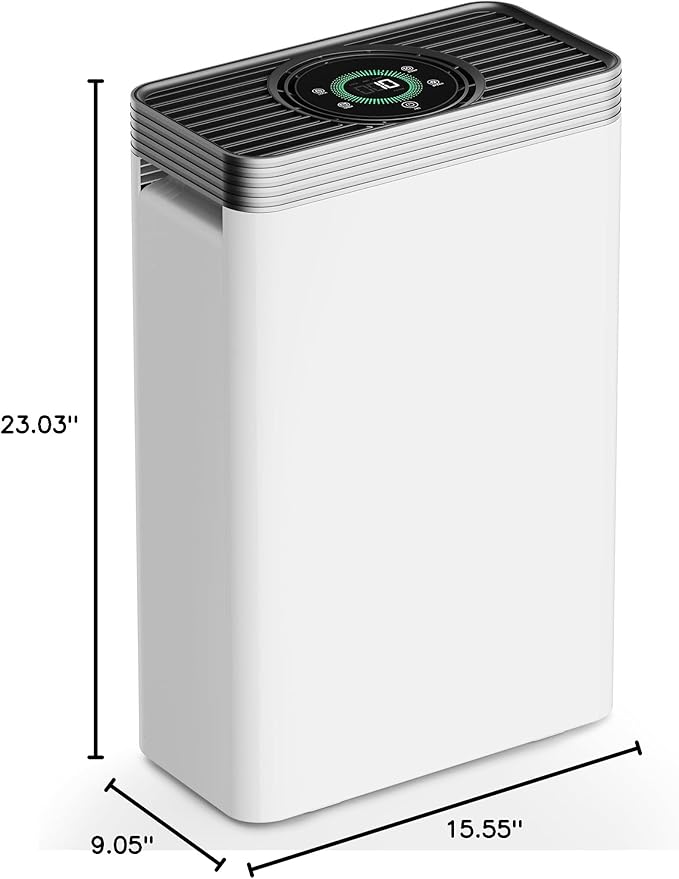 VUSIGN Smart Air Purifier for Home, Covers Up to 1110 ft², CADR 143 CFM, H13 True HEPA, Air Quality Sensor, Sleep Mode, WiFi App Control, Pet-Friendly, White