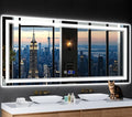 72"x32" LED Bathroom Mirror with Anti-Fog, Stepless Dimmable Lights, 3 Color Modes, Shatter-Proof Tempered Glass,Waterproof Design