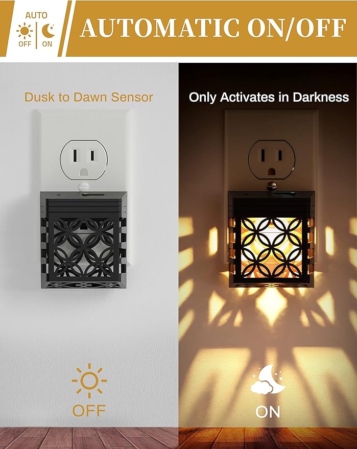 DORESshop Plug in Night Light [4 Pack], Night Lights Plug Into Wall, Dusk to Dawn Sensor, Adjustable Brightness, Decorative Nightlight for Bathroom, Hallway, Stairway, Soft White