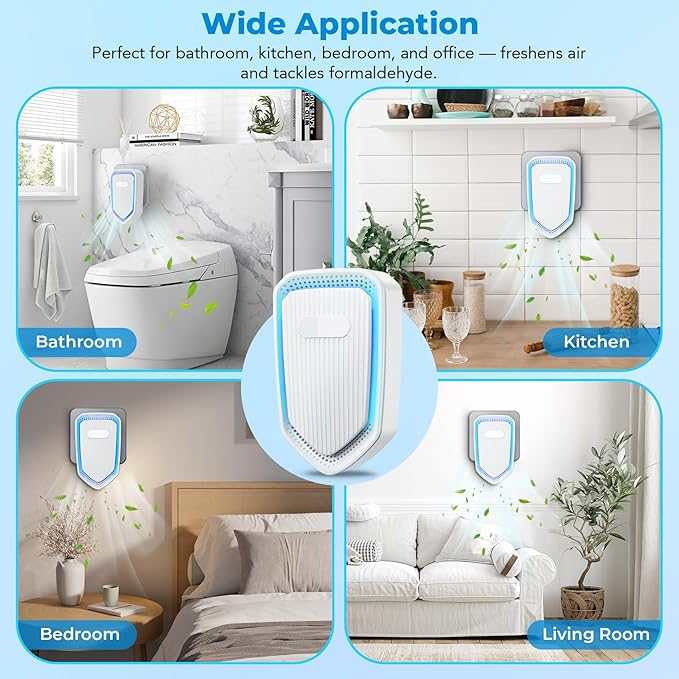 Plug In Air Purifiers Negative Ion Air Purifiers Quiet Air Freshener for Home Bedroom Office Basement - Portable Mini Air Cleaner Odor, Smoke, Dust, Pet Smell
