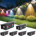 T-SUN Solar Fence Lights Outdoor, 7 Fixed Colors and Color Changing Fence Lights Solar Powered, IP65 Waterproof LED Dusk to Dawn Deck Light for Porch Backyard Wall Step Patio Railing Pool (6 Pack)