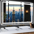48"x30" LED Bathroom Mirror with Anti-Fog, Stepless Dimmable Lights, 3 Color Modes, Shatter-Proof Tempered Glass,Waterproof Design