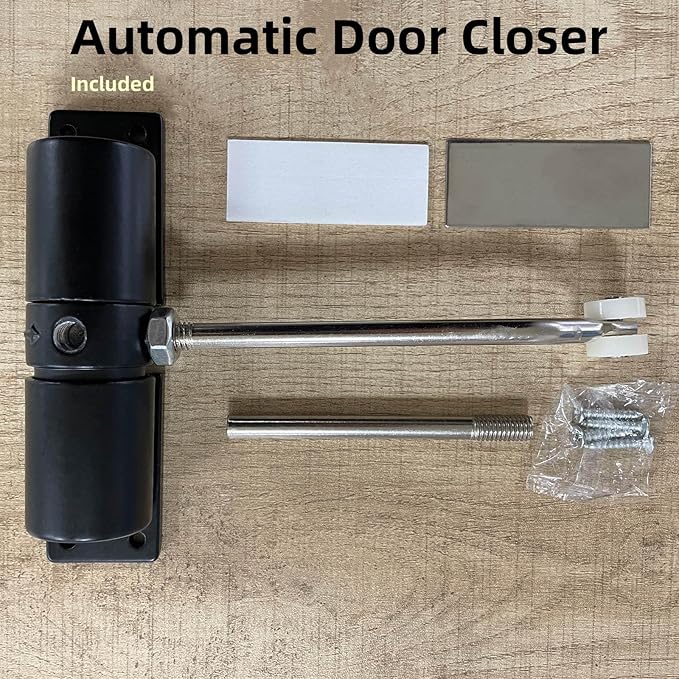 Automatic Door Closer,Adjustable Safety Spring Self-Closing Mechanism for Interior,Bedroom Doors (Black)
