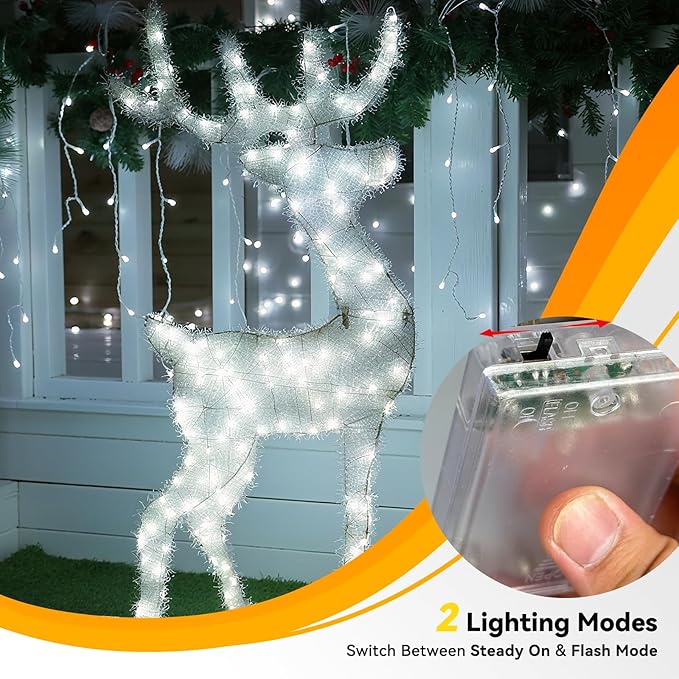 LitHome 6 Pack Cool White Fairy Lights Battery Operated, 20 FT 60 LED Twinkle Lights Battery Operated 2 Modes, Waterproof Led Fairy String Light for Indoor Outdoor Christmas Wedding Bedroom Decor