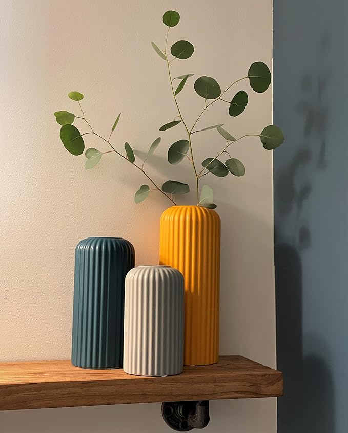 Rumi Decor Modern Ceramic Vases - Home Decor, Living Room & Dining Table Accents