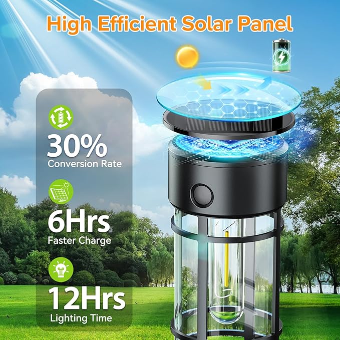 LETMY Solar Pathway Lights Outdoor, 6 Pack Solar Lights Outdoor Waterproof IP65, Bright Solar Garden Lights Outdoor, Auto On/Off Outdoor Solar Lights for Yard Walkway Driveway Landscape Garden Decor
